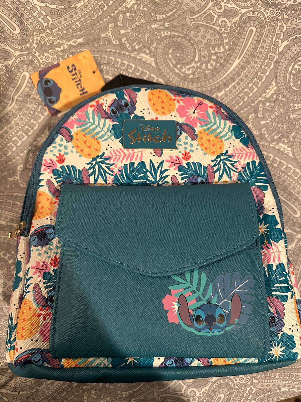 NWT Disney Bioworld Lilo and Stitch Teal Pineapple Mini Backpack